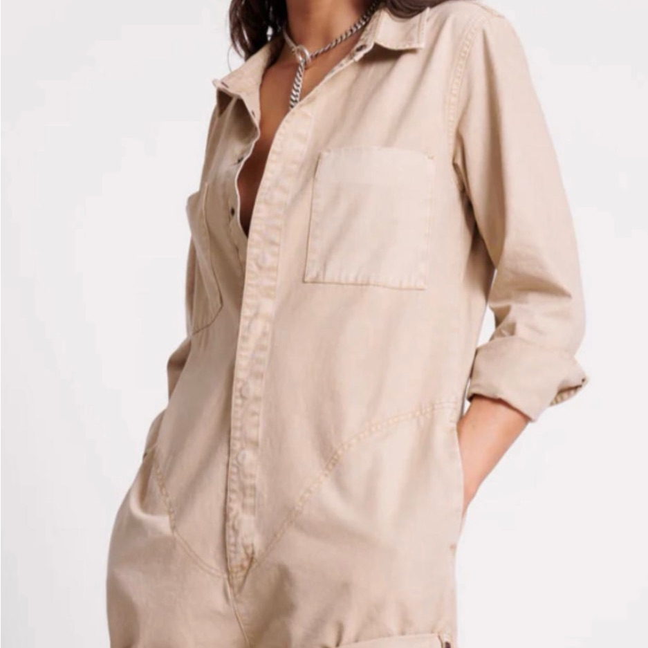 One Teaspoon Tan Canvas Prophecy Jumpsuit Size Xs 100%Cotton